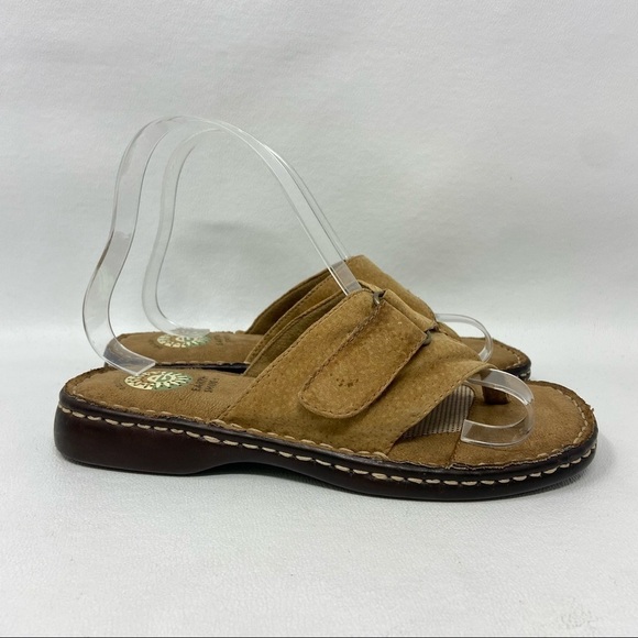 Earth Shoes Larch Brown Suede Toe Loop Slide On Sandals, Women’s Size US 6. - Picture 3 of 12
